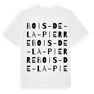 Bois-de-la-Pierre ordlek t-shirt – ekologisk bomull t-shirt från Pinshirt