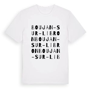 Boujan-sur-Libron ordlek t-shirt – ekologisk bomull t-shirt från Pinshirt