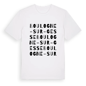 Boulogne-sur-Gesse ordlek t-shirt – ekologisk bomull t-shirt från Pinshirt