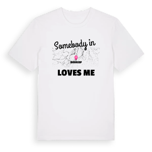 Någon i Bourisp älskar mig t-shirt – ekologisk bomull t-shirt från Pinshirt