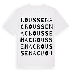 Boussenac ordlek t-shirt – ekologisk bomull t-shirt från Pinshirt