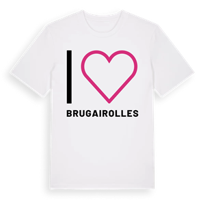 Jag älskar Brugairolles t-shirt stort tryck – ekologisk bomull t-shirt från Pinshirt