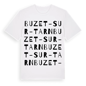 Buzet-sur-Tarn ordlek t-shirt – ekologisk bomull t-shirt från Pinshirt
