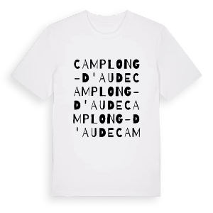 Camplong-d'Aude ordlek t-shirt – ekologisk bomull t-shirt från PinShirt