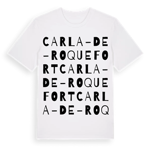 Carla-de-Roquefort ordlek t-shirt – ekologisk bomull t-shirt från Pinshirt