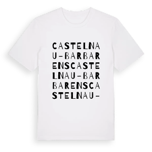 Castelnau-Barbarens ordlek t-shirt – ekologisk bomull t-shirt från Pinshirt