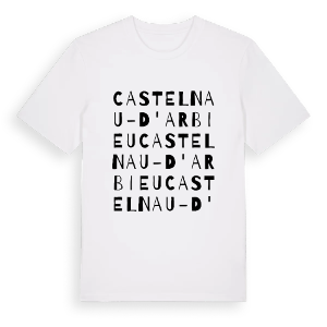 Castelnau-d'Arbieu ordlek t-shirt – ekologisk bomull t-shirt från Pinshirt