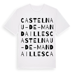 Castelnau-de-Mandailles ordlek t-shirt – ekologisk bomull t-shirt från Pinshirt