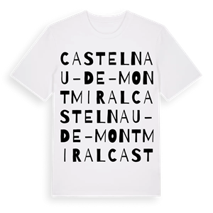 Castelnau-de-Montmiral ordlek t-shirt – ekologisk bomull t-shirt från Pinshirt