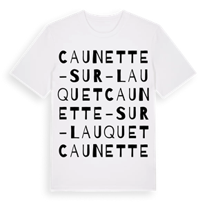 Caunette-sur-Lauquet ordlek t-shirt – ekologisk bomull t-shirt från Pinshirt