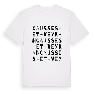 Causses-et-Veyran ordlek t-shirt – ekologisk bomull t-shirt från Pinshirt