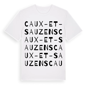 Caux-et-Sauzens ordlek t-shirt – ekologisk bomull t-shirt från Pinshirt