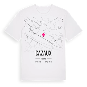 Cazaux karta t-shirt – ekologisk bomull t-shirt från Pinshirt