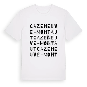 Cazeneuve-Montaut ordlek t-shirt – ekologisk bomull t-shirt från Pinshirt
