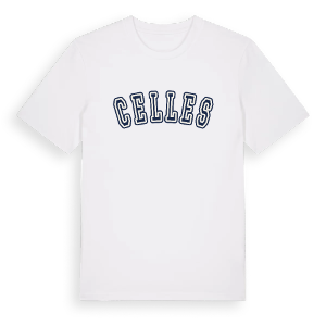 Celles college t-shirt – ekologisk bomull t-shirt från Pinshirt