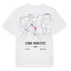 Cenne-Monestiés karta t-shirt – ekologisk bomull t-shirt från Pinshirt