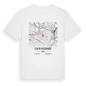 Centre Historique karta t-shirt – ekologisk bomull t-shirt från Pinshirt