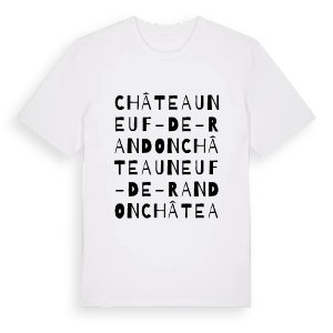 Châteauneuf-de-Randon ordlek t-shirt – ekologisk bomull t-shirt från Pinshirt