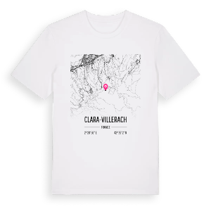 Clara-Villerach karta t-shirt – ekologisk bomull t-shirt från Pinshirt