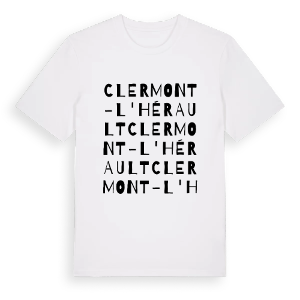 Clermont-l'Hérault ordlek t-shirt – ekologisk bomull t-shirt från Pinshirt