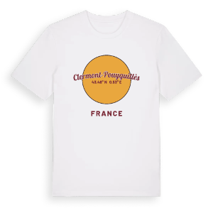 Clermont-Pouyguillès cirkel t-shirt – ekologisk bomull t-shirt från Pinshirt