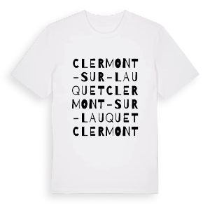 Clermont-sur-Lauquet ordlek t-shirt – ekologisk bomull t-shirt från Pinshirt