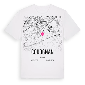 Codognan karta t-shirt – ekologisk bomull t-shirt från Pinshirt