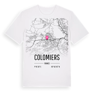 Colomiers karta t-shirt – ekologisk bomull t-shirt från Pinshirt