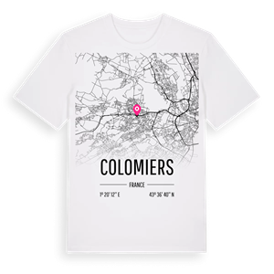 Colomiers karta t-shirt – ekologisk bomull t-shirt från Pinshirt