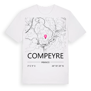Compeyre karta t-shirt – ekologisk bomull t-shirt från Pinshirt