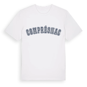 Comprégnac college t-shirt – ekologisk bomull t-shirt från Pinshirt