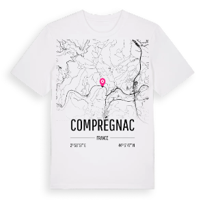 Comprégnac karta t-shirt – ekologisk bomull t-shirt från Pinshirt