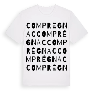 Comprégnac ordlek t-shirt – ekologisk bomull t-shirt från Pinshirt