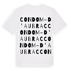 Condom-d'Aubrac ordlek t-shirt – ekologisk bomull t-shirt från Pinshirt