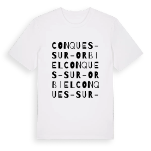 Conques-sur-Orbiel ordlek t-shirt – ekologisk bomull t-shirt från Pinshirt