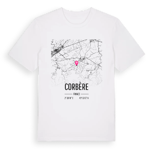 Corbère karta t-shirt – ekologisk bomull t-shirt från Pinshirt