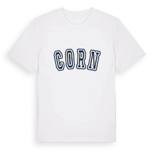 Corn college t-shirt – ekologisk bomull t-shirt från Pinshirt