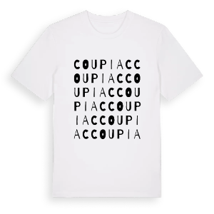 Coupiac ordlek t-shirt – ekologisk bomull t-shirt från Pinshirt