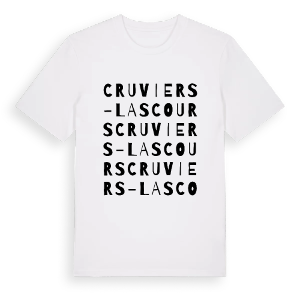 Cruviers-Lascours ordlek t-shirt – ekologisk bomull t-shirt från Pinshirt