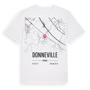 Donneville karta t-shirt – ekologisk bomull t-shirt från Pinshirt