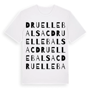 Druelle Balsac ordlek t-shirt – ekologisk bomull t-shirt från Pinshirt