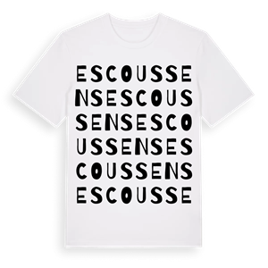 Escoussens ordlek t-shirt – ekologisk bomull t-shirt från Pinshirt