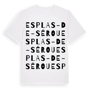 Esplas-de-Sérou ordlek t-shirt – ekologisk bomull t-shirt från Pinshirt