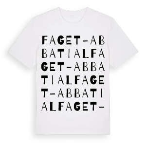 Faget-Abbatial ordlek t-shirt – ekologisk bomull t-shirt från Pinshirt