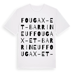 Fougax-et-Barrineuf ordlek t-shirt – ekologisk bomull t-shirt från Pinshirt