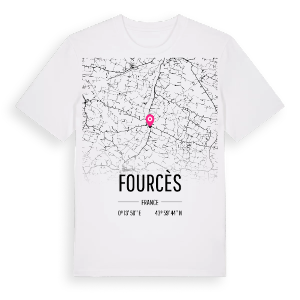 Fourcès karta t-shirt – ekologisk bomull t-shirt från Pinshirt