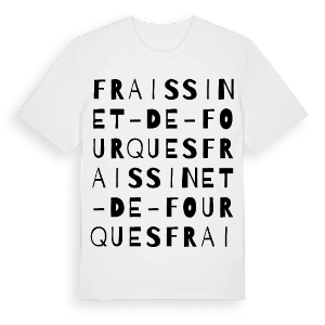 Fraissinet-de-Fourques ordlek t-shirt – ekologisk bomull t-shirt från Pinshirt