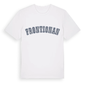 Frontignan college t-shirt – ekologisk bomull t-shirt från Pinshirt
