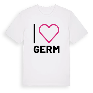 Jag älskar Germ t-shirt stort tryck – ekologisk bomull t-shirt från Pinshirt