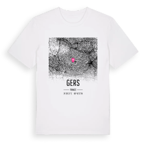 Gers karta t-shirt – ekologisk bomull t-shirt från Pinshirt